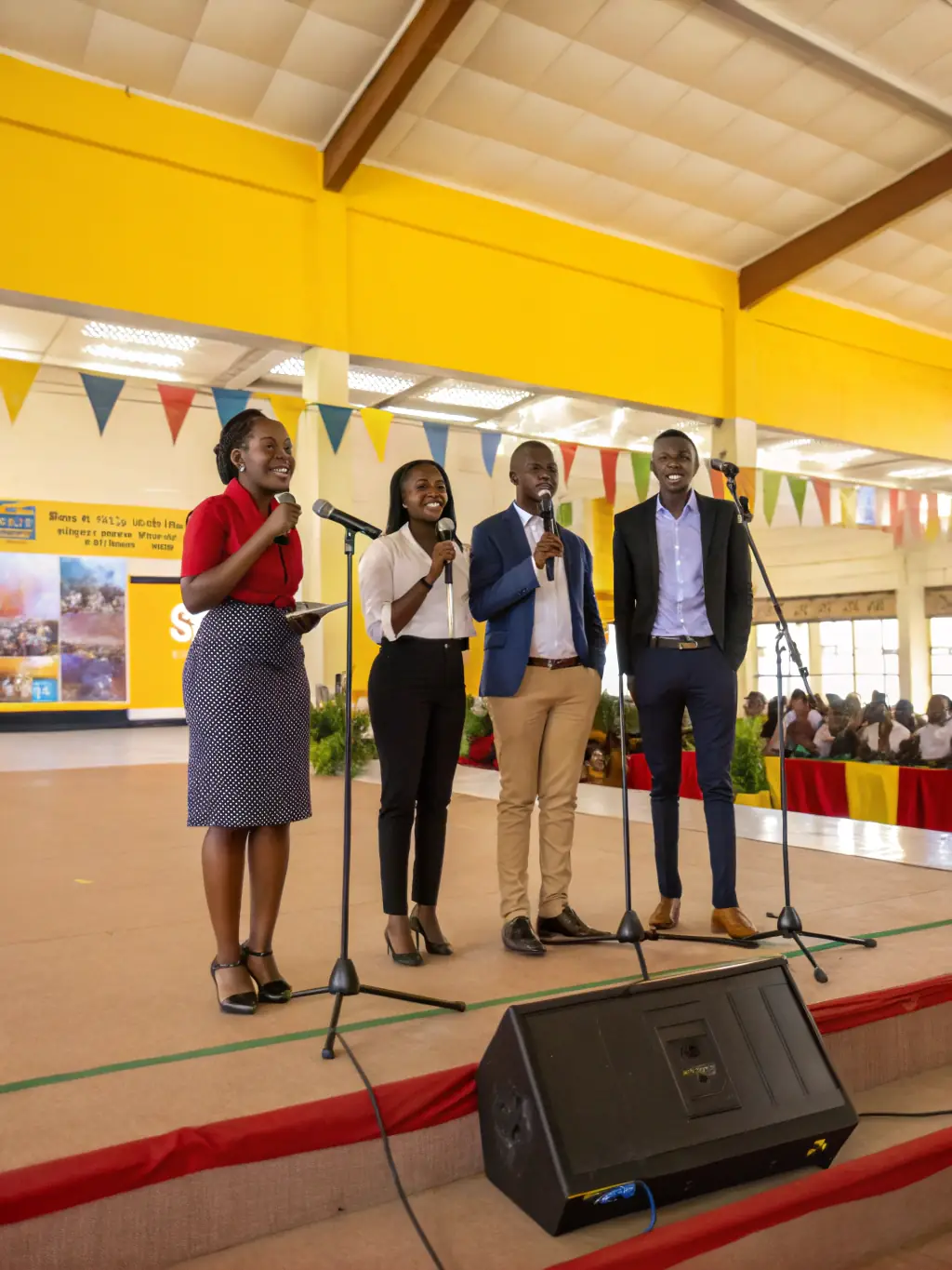 A picture of a panel discussion at the Pretoria Entrepreneurship Expo in 2020, with entrepreneurs sharing their experiences and insights.