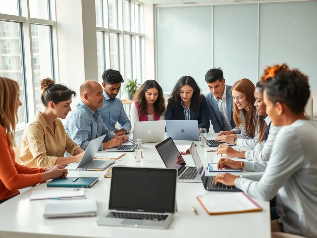 A professional image of a workshop session at a business conference in Pretoria, South Africa, with participants actively engaged in hands-on activities and collaborative problem-solving.
